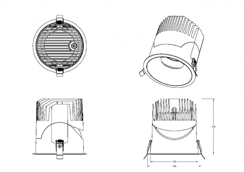 Встраиваемый светильник Fiberli 1005E65 12130603