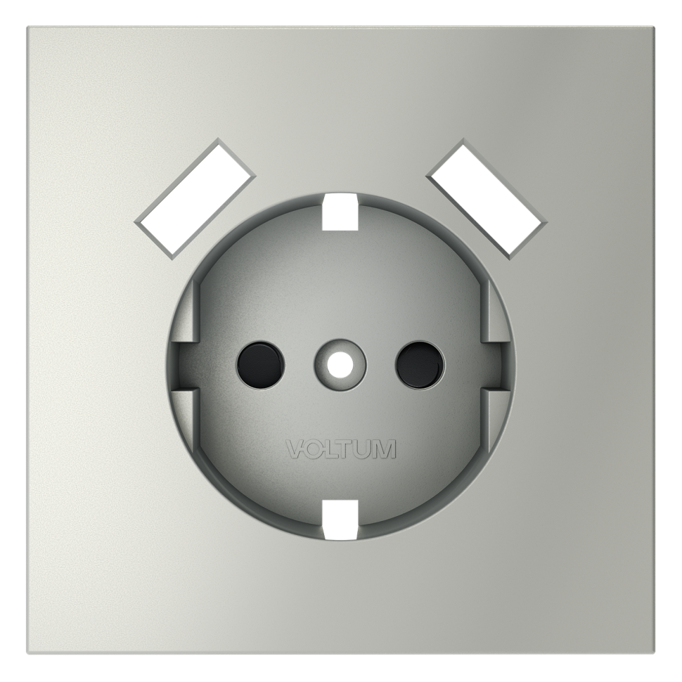 Накладка для розетки с заземлением и защитными шторками, с USB A+A, S70 (сталь)