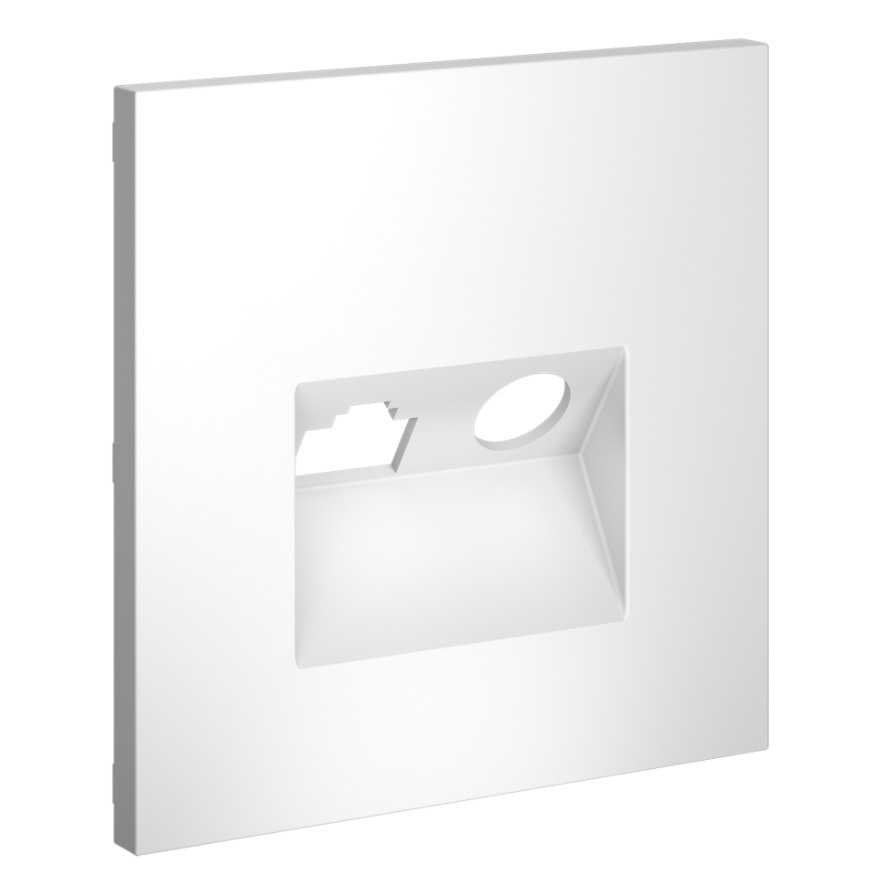 Накладка для розетки TV+RJ45 кат. 6, S70 (белый матовый)