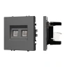 Розетка компьютерная двойная 6 kat, IP-20. NEO PLUS (cерый)  
