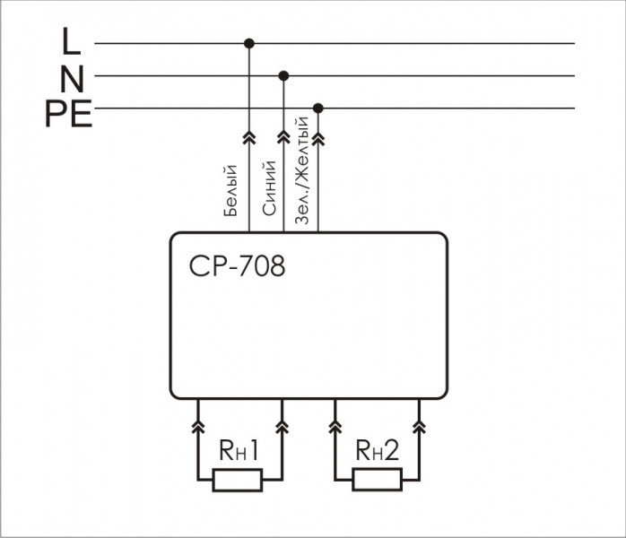 Реле напряжения (Однофазный-АС / Ампер-16 / Контакт-1NO) CP-708
