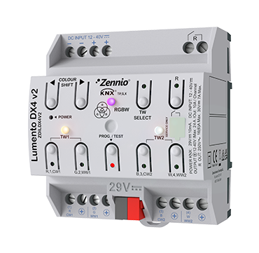 Диммер KNX для LED, 4-канальный, DIN Zennio Lumento DX4 v2 ZDILDX4V2