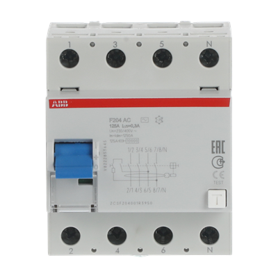 Устройство защитного отключения (УЗО) ABB F204 AC-125/0.3 Тип-AC  4P 125A 300мА 2CSF204001R3950