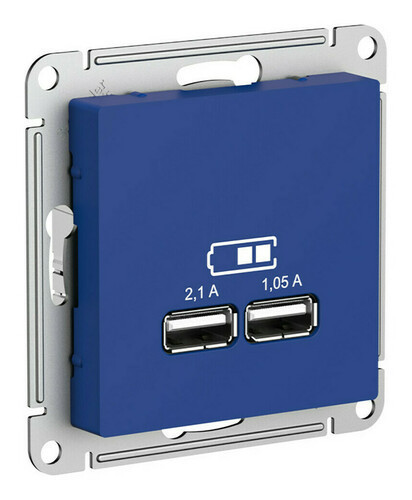 Зарядное устройство USB Schneider Electric Atlas Design аквамарин ATN001133