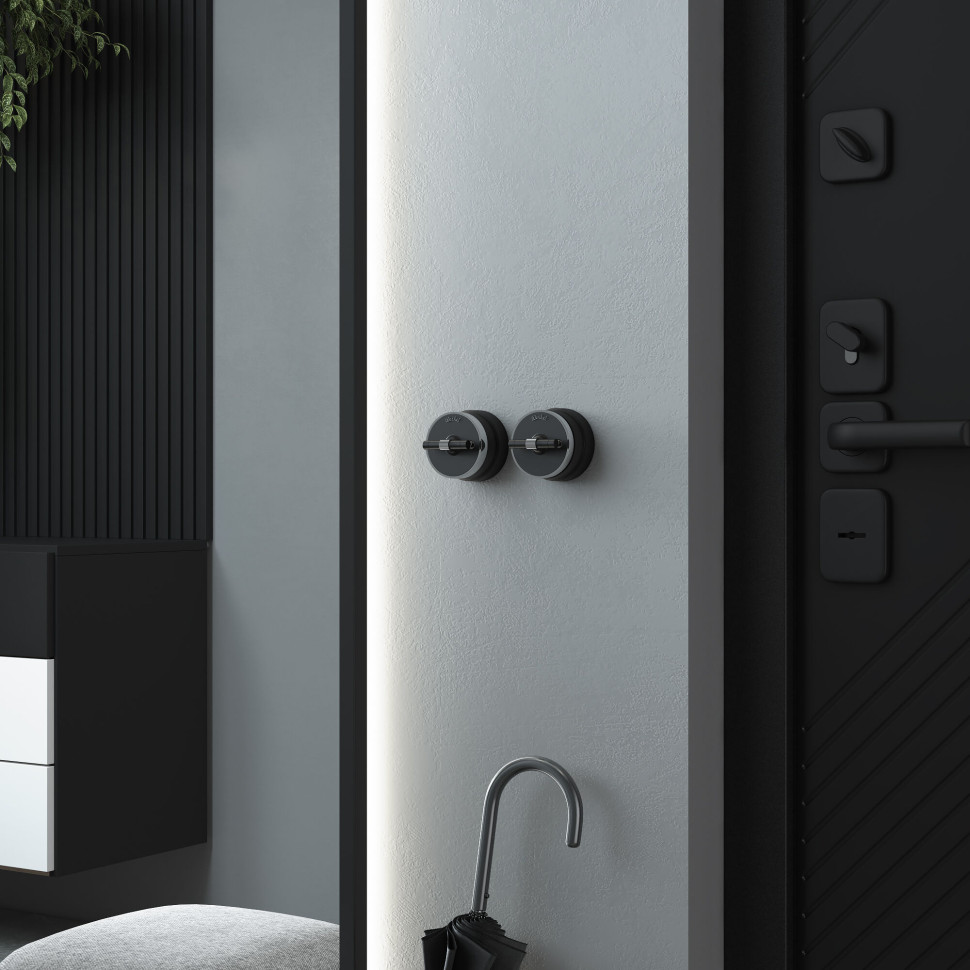 Переключатель/выключатель одноклавишный Vintage черный матовый/хром W5812051