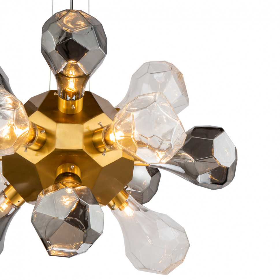 Подвесной светильник Delight Collection KR1197P-12 brass, smoky/clear