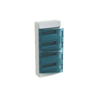 Бокс настенный 48М IP65 прозрачная зеленая дверь Mistral65 (с клемм) 1SLM006501A1207