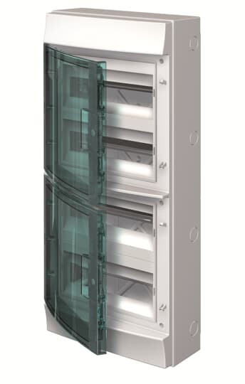 Бокс настенный 48М IP65 прозрачная зеленая дверь Mistral65 (с клемм) 1SLM006501A1207