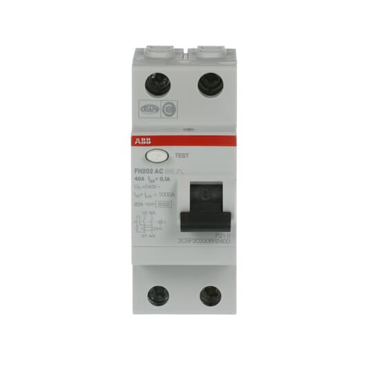 Устройство защитного отключения (УЗО) ABB FH202 AC-40/0.1 Тип-AС 2P 40A 100мА 2CSF202006R2400