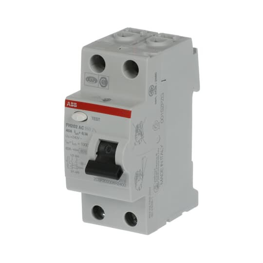 Устройство защитного отключения (УЗО) ABB FH202 AC-40/0.1 Тип-AС 2P 40A 100мА 2CSF202006R2400