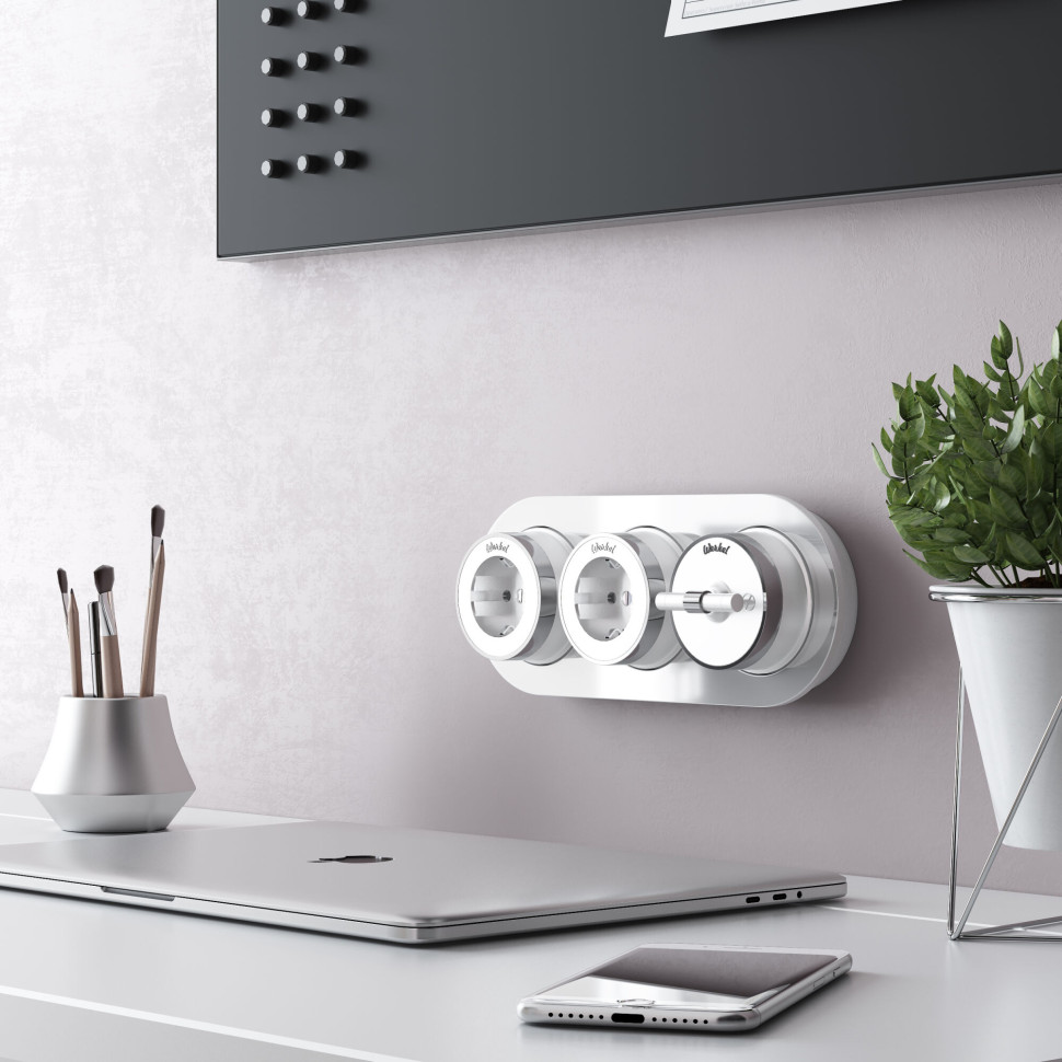 Переключатель/выключатель одноклавишный Vintage белый матовый/хром W5812050