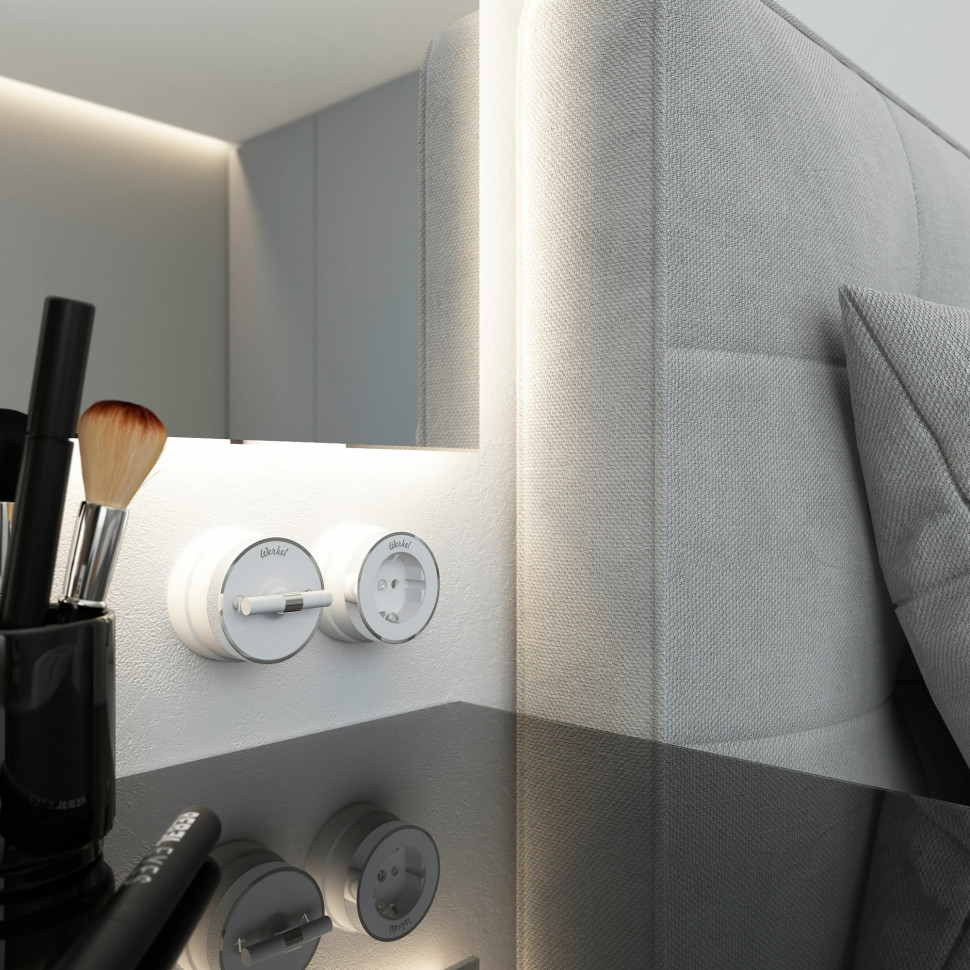 Переключатель/выключатель одноклавишный Vintage белый матовый/хром W5812050