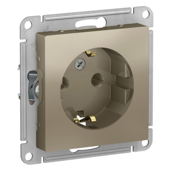 Розетка силовая Systeme Electric Atlas Design шампань ATN000543
