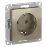 Розетка силовая Systeme Electric Atlas Design шампань ATN000543