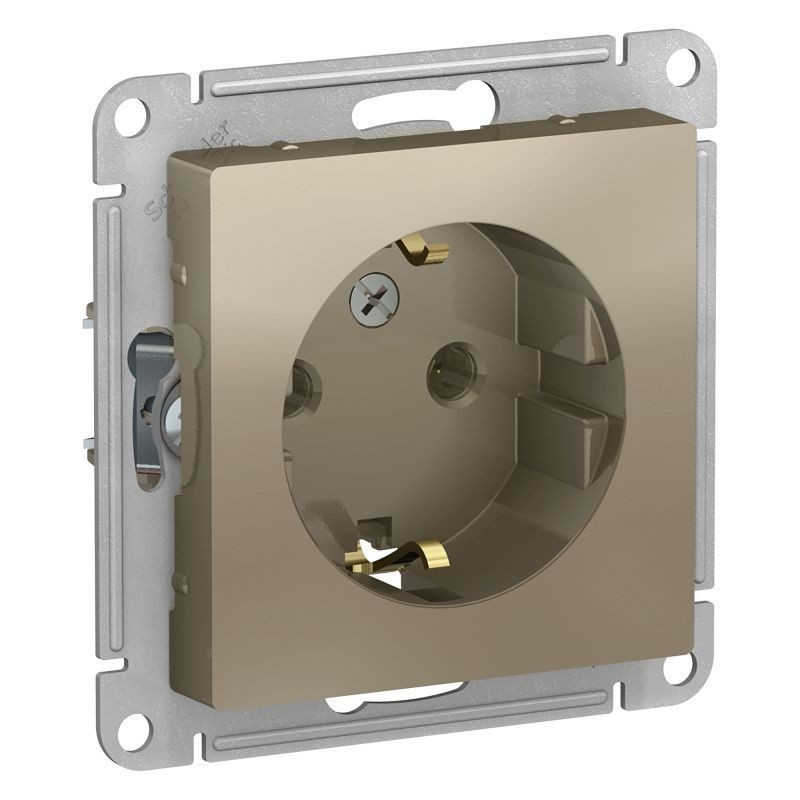 Розетка силовая Systeme Electric Atlas Design шампань ATN000543