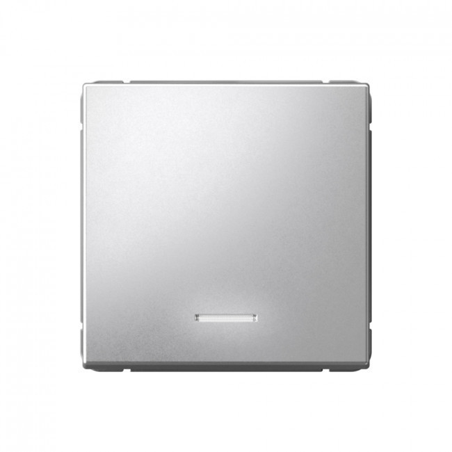 Выключатель одноклавишный Schneider Electric Art Gallery с подсветкой, Алюминий GAL000313