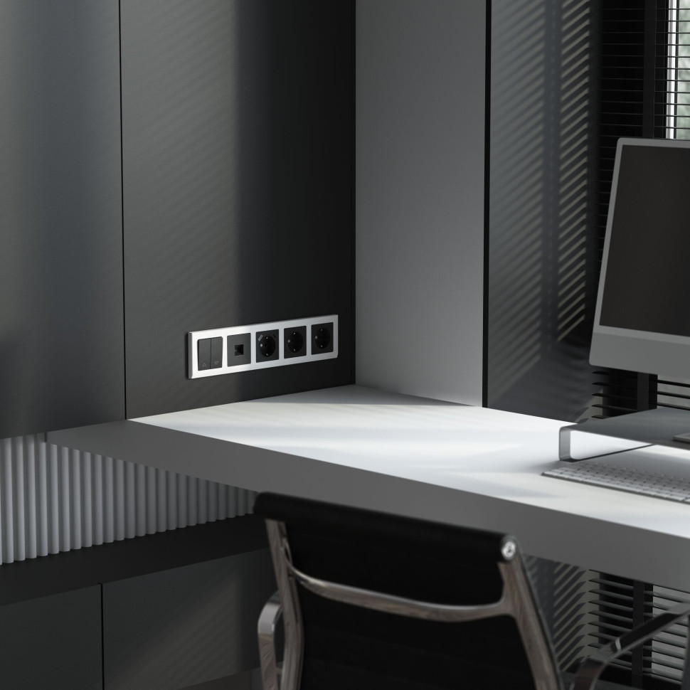 Рамка из поликарбоната на 5 постов Stark белый W0051801