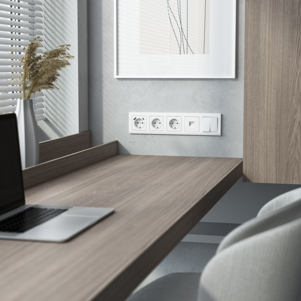 Рамка из поликарбоната на 5 постов Stark белый W0051801