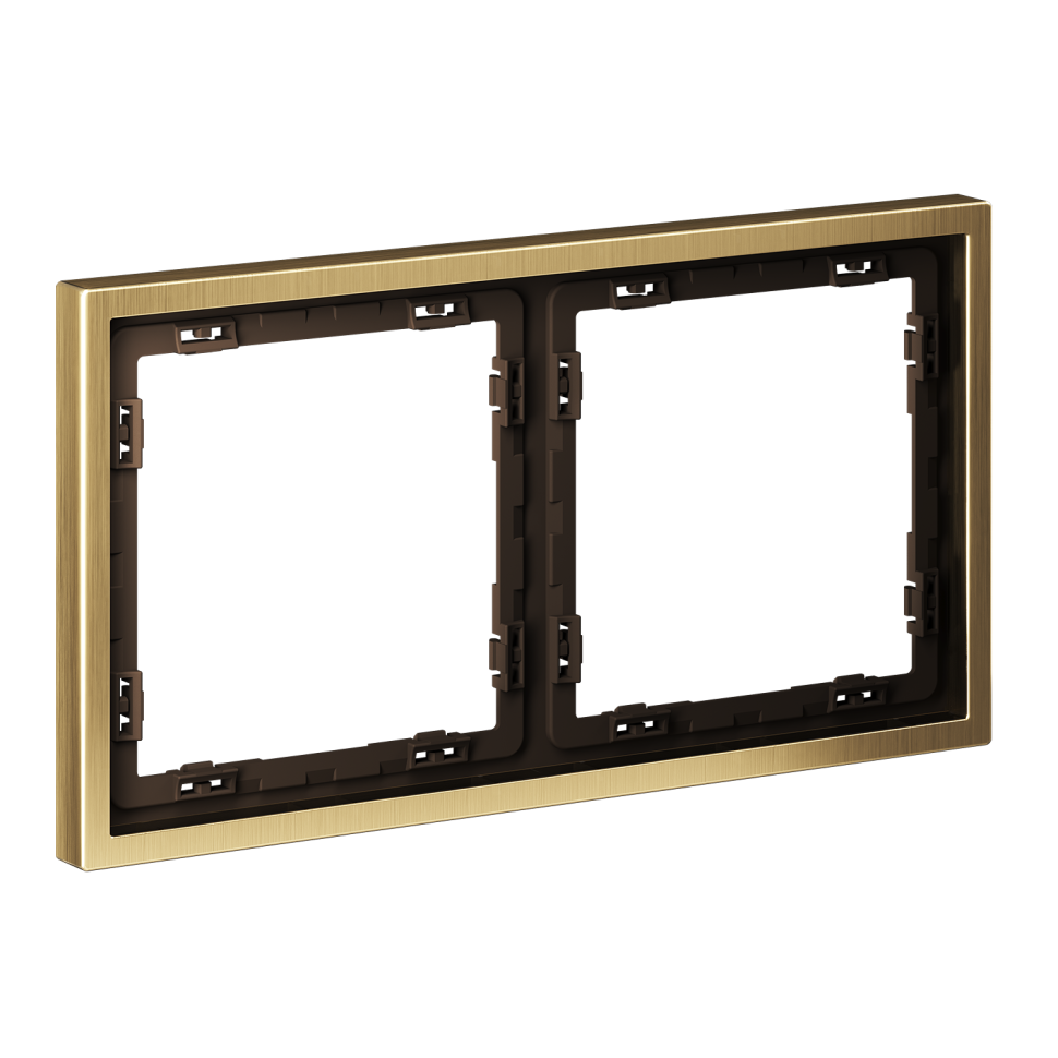 Рамка металлическая на 2 поста, S70 Metal (латунь)