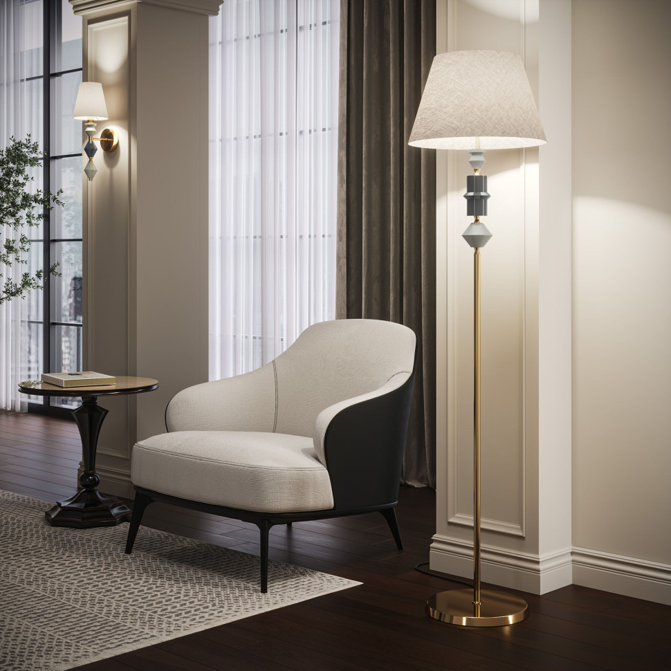 Торшер с декором из керамики 109012