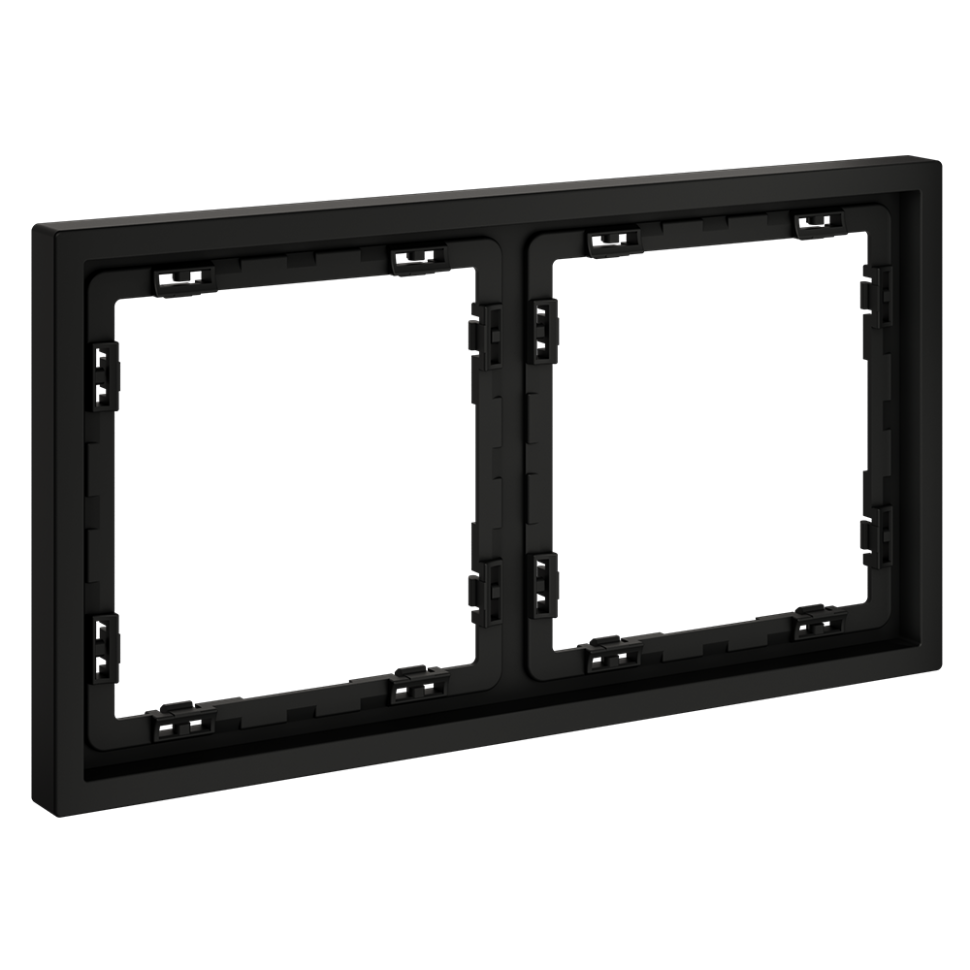 Рамка пластиковая VOLTUM S70 на 2 поста, (черный матовый)