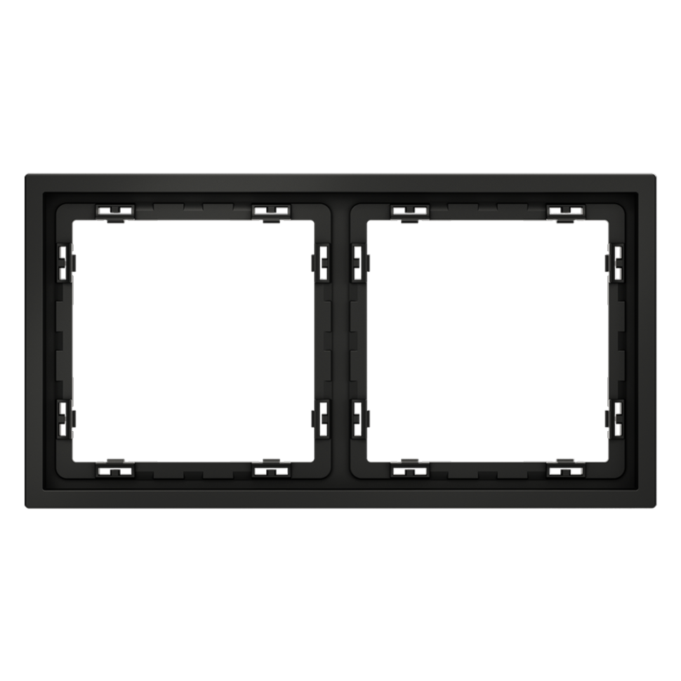 Рамка пластиковая VOLTUM S70 на 2 поста, (черный матовый)