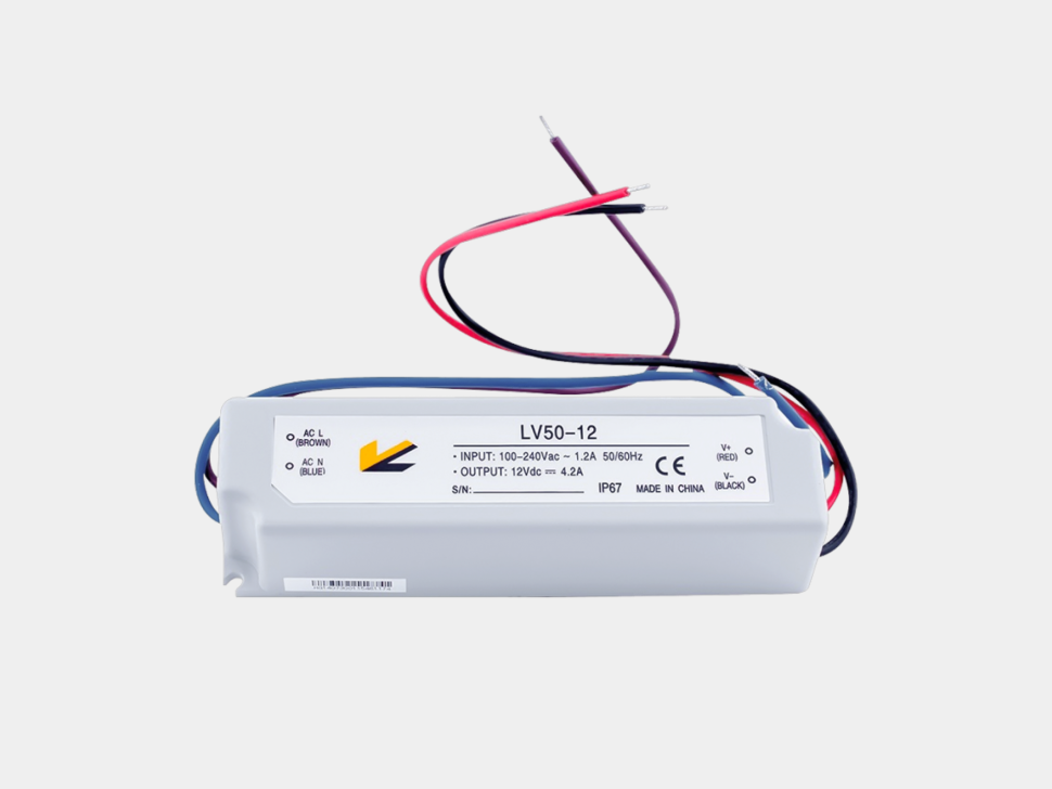  SWG Блок питания для светодиодных лент IP 67 пластик 50 W, 12V, LV-50-12