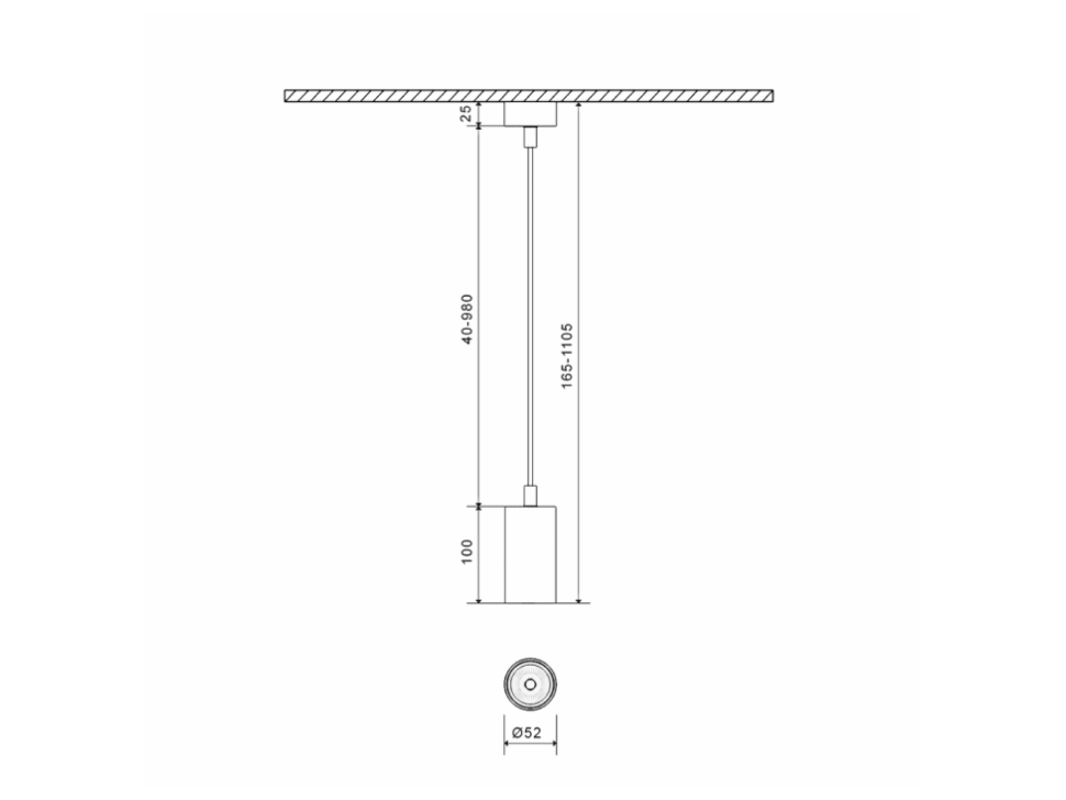  SWG PRO Крепление сменное М6 для светильников MINI VILLY, подвесное, цвет Черный, MINI-VL-M6-BL