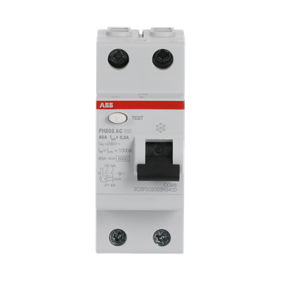 Устройство защитного отключения (УЗО) ABB FH202 AC-40/0.3 Тип-AС 2P 40A 300мА 2CSF202003R3400