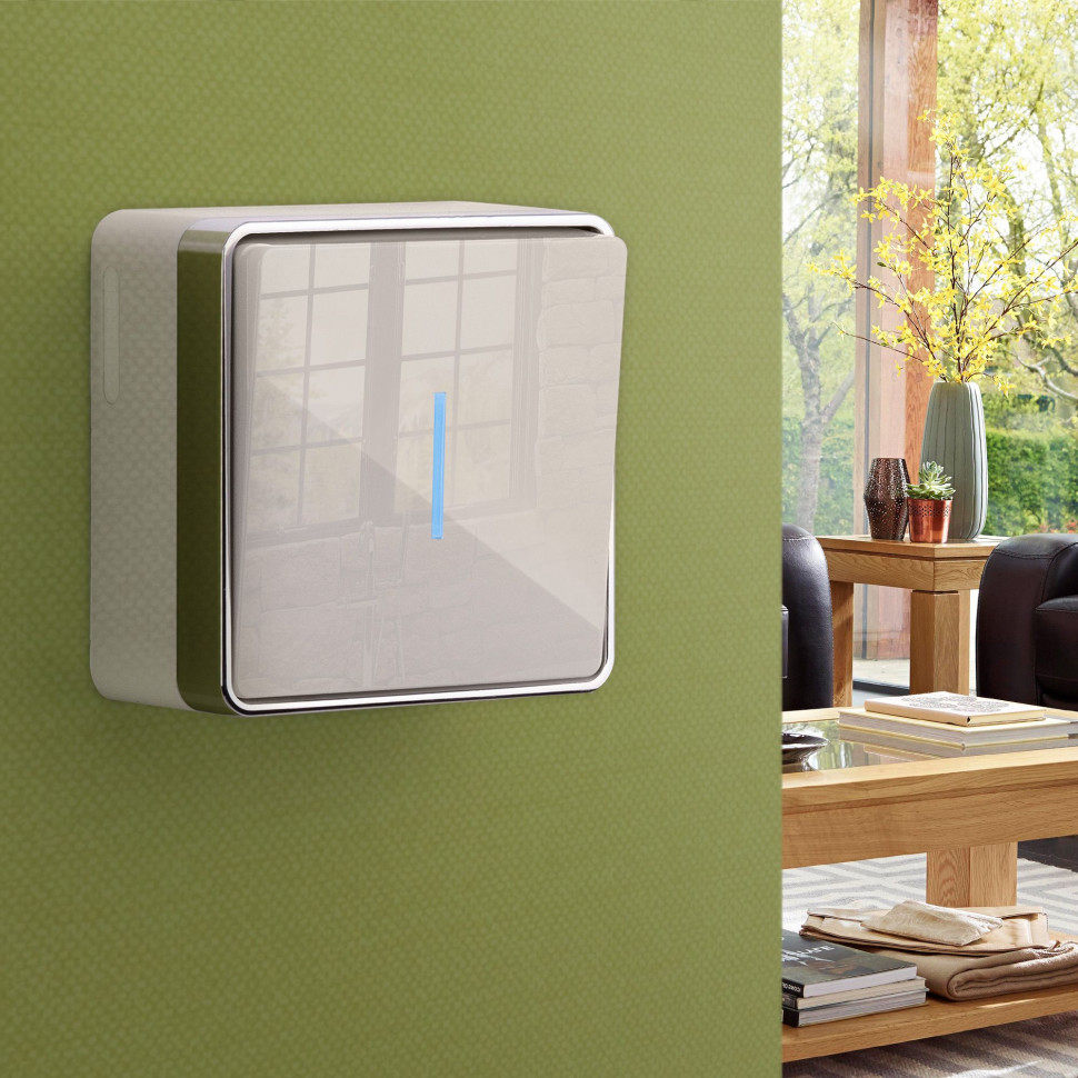 Выключатель одноклавишный с подсветкой Gallant слоновая кость W5010103