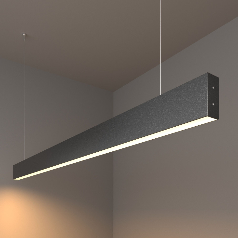 Линейный светодиодный подвесной односторонний светильник 128см 25Вт 3000К черный LSG-01-1-8*128-21-3000-MSh