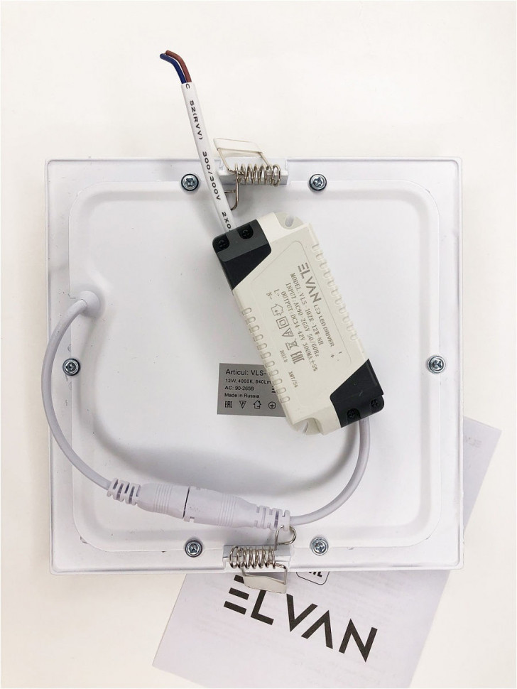 Встраиваемый светильник Elvan VLS-102SQ-12W-WW-Wh