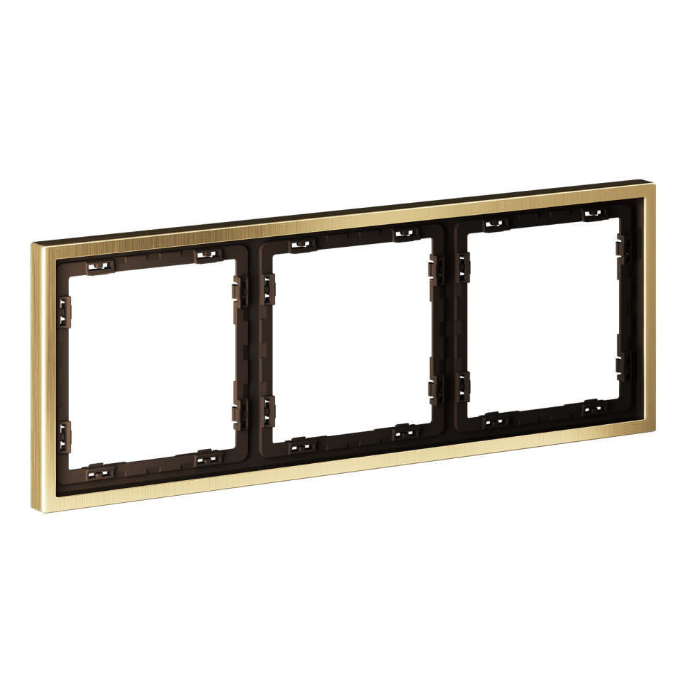 Рамка металлическая на 3 поста, S70 Metal (латунь)