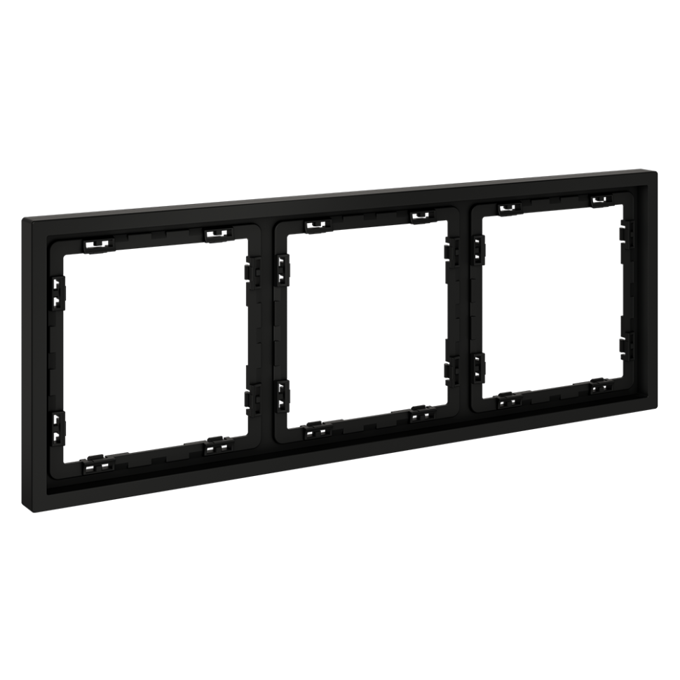 Рамка пластиковая VOLTUM S70 на 3 поста, (черный матовый)