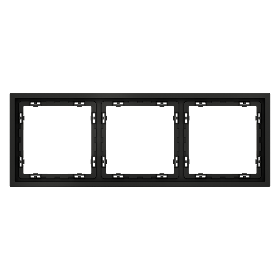 Рамка пластиковая VOLTUM S70 на 3 поста, (черный матовый)