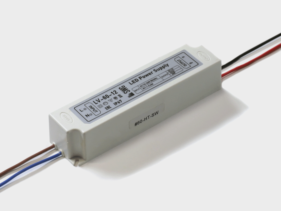  SWG Блок питания для светодиодных лент IP 67 пластик 60 W, 12V, LV-60-12