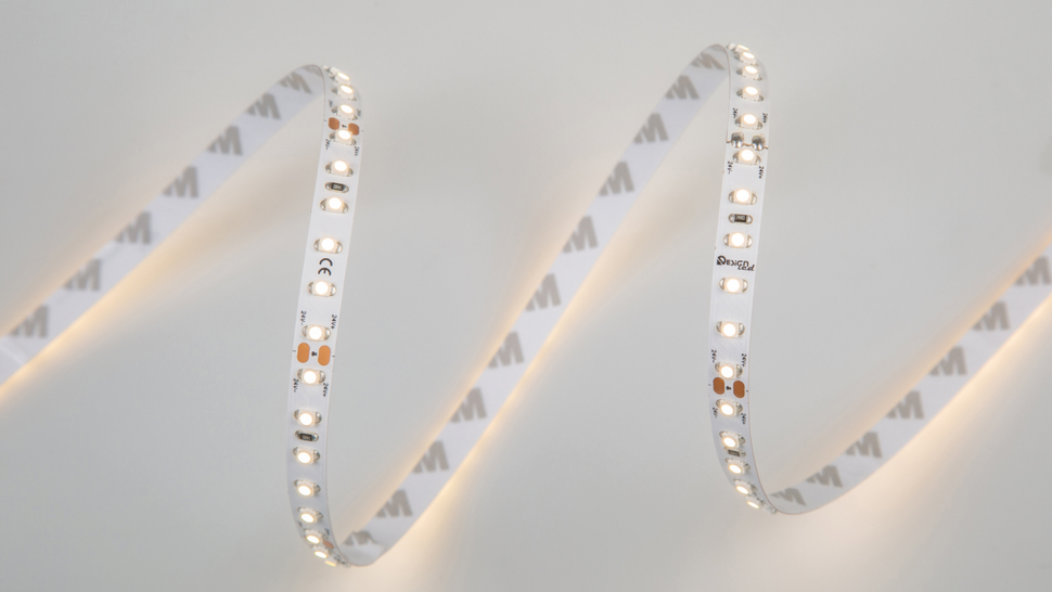  DesignLed Светодиодная лента LUX, 3528, 120 LED/м, 9,6 Вт/м, 24В, IP33, Теплый белый (3000K), DSG3120-24-WW3-33