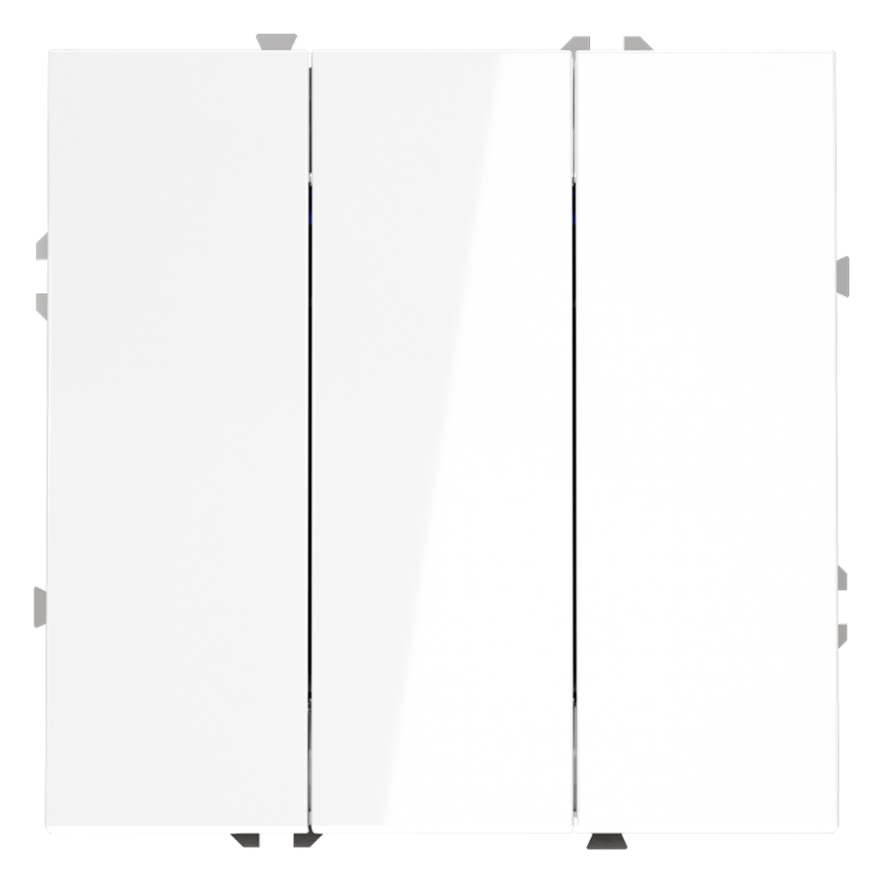 Выключатель встраиваемый VOLTUM S70 трехклавишный 10А, (белый глянцевый)