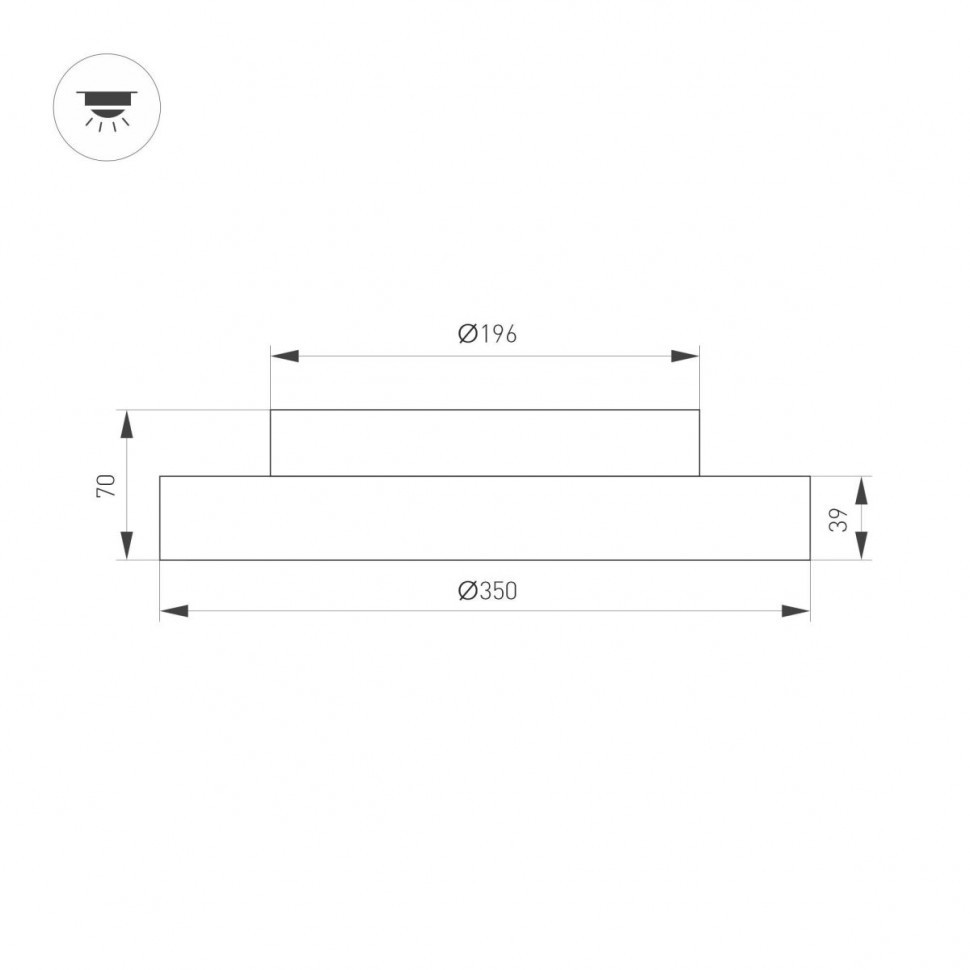 Потолочный светильник Arlight SP-ESTELY-R350-30W Warm3300-MIX (WH, 80 deg, 230V, TRIAC) 055366