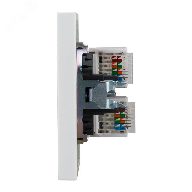 OTL Розетка компьютерная двойная 6 kat, цвет белый матовый, IP-20, Vertus-Electro, арт. VE-OTL-13/2-W 