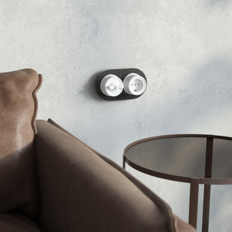 Выключатель на 4 положения двухклавишный белый ретро W5620001