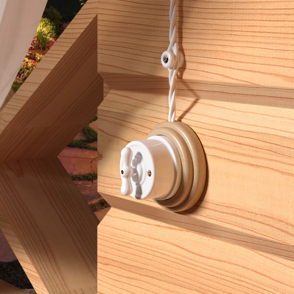 Выключатель на 4 положения двухклавишный белый ретро W5620001