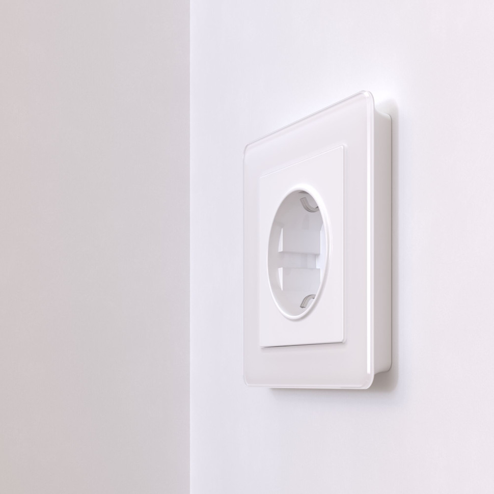 Розетка с заземлением, безвинтовой зажим (белая) W1171301